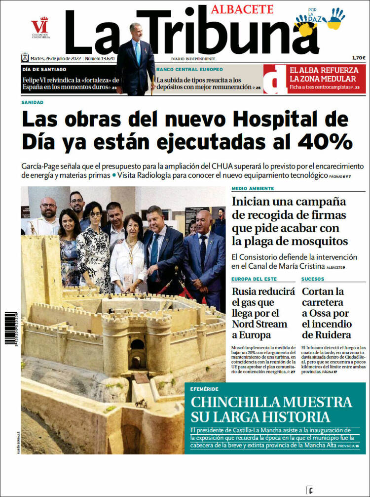 Portada de La Tribuna de Albacete (España)