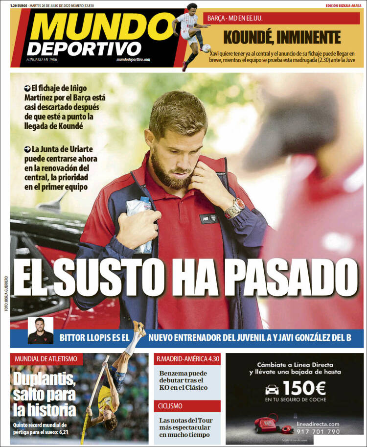 Portada de Mundo Deportivo Bizkaia (España)