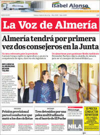 Portada de La Voz de Almería (España)