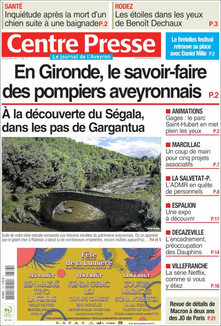 Portada de Centre Presse (France)
