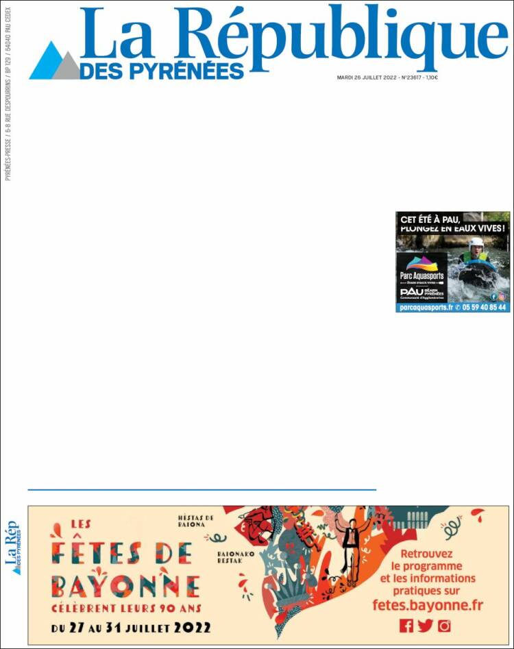 Portada de La République des Pyrénées (France)