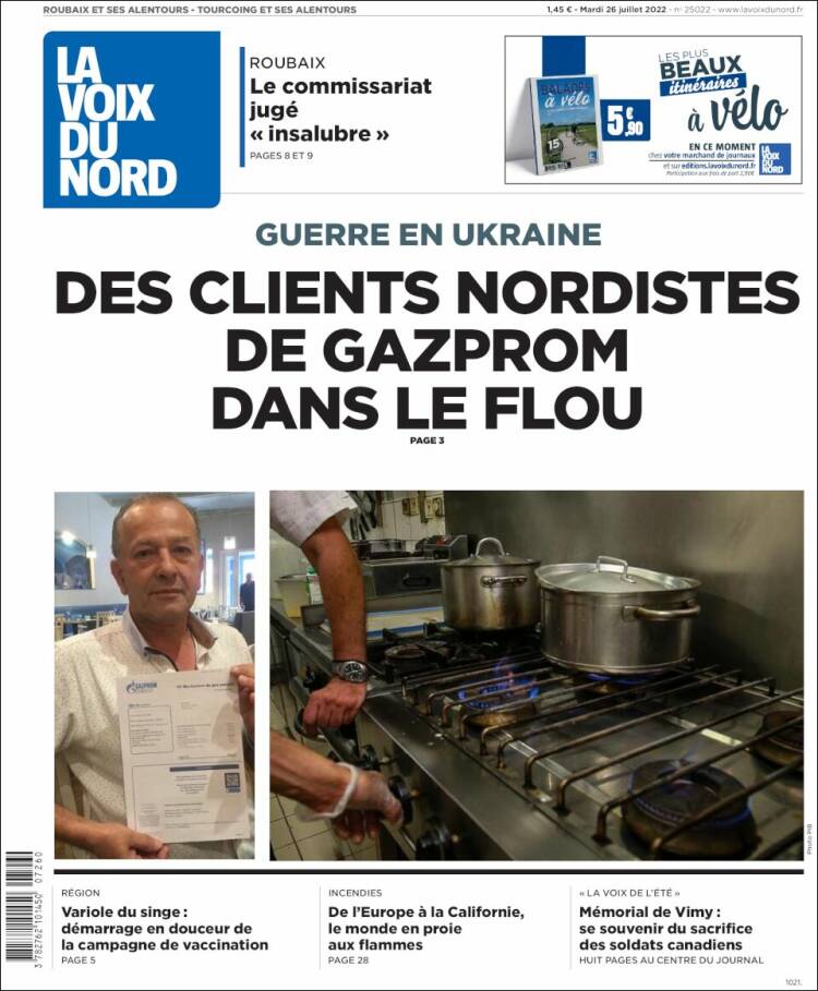 Portada de La Voix du Nord (France)