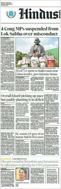 Portada de Hindustan Times (India)