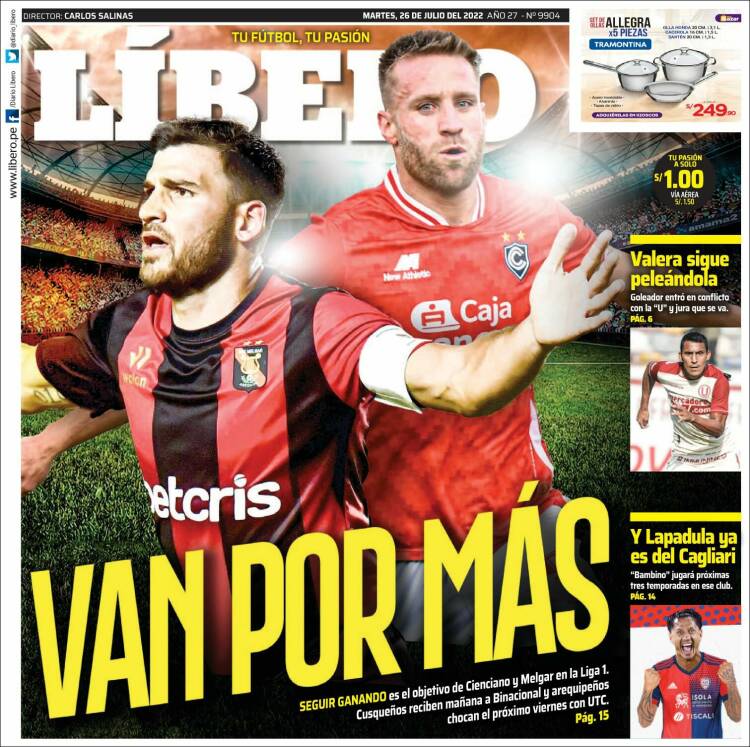 Portada de Líbero (Per&uacute;)