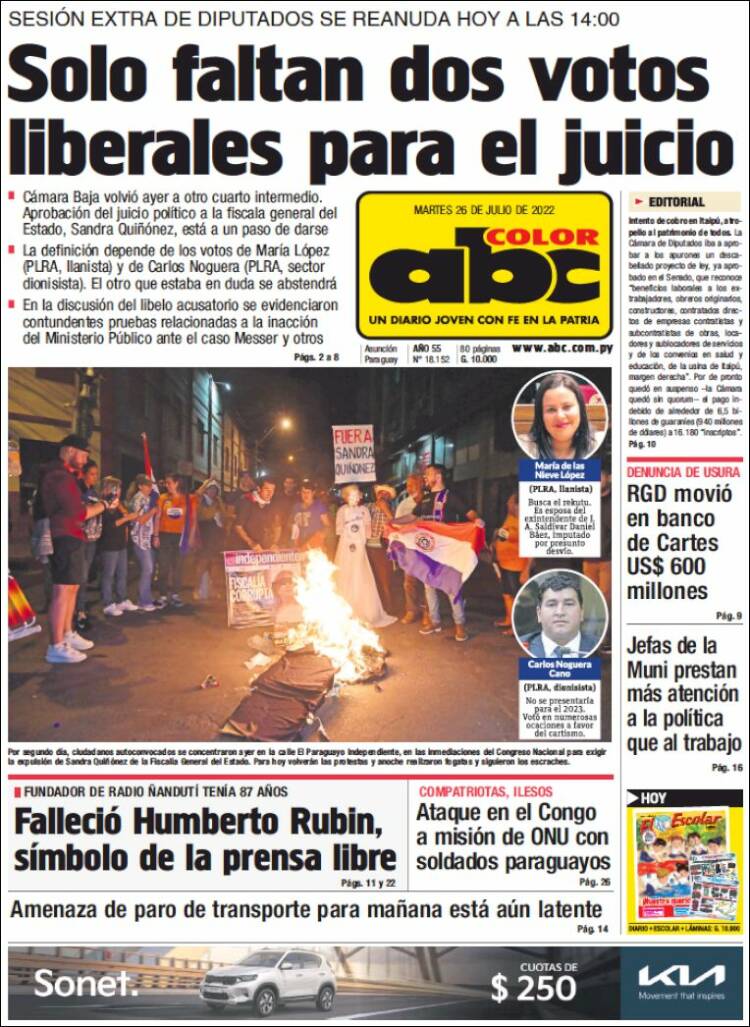 Portada de ABC Color (Paraguay)