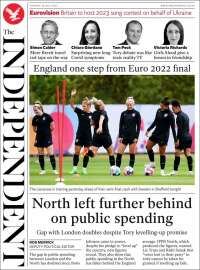 Portada de The Independent (Reino Unido)