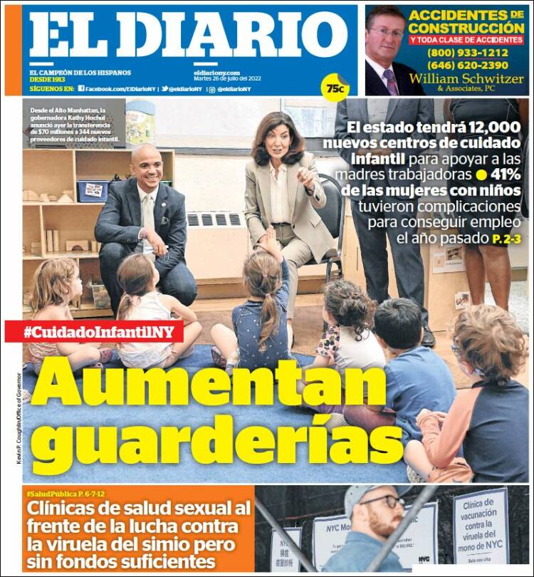 Portada de El Diario NY (USA)