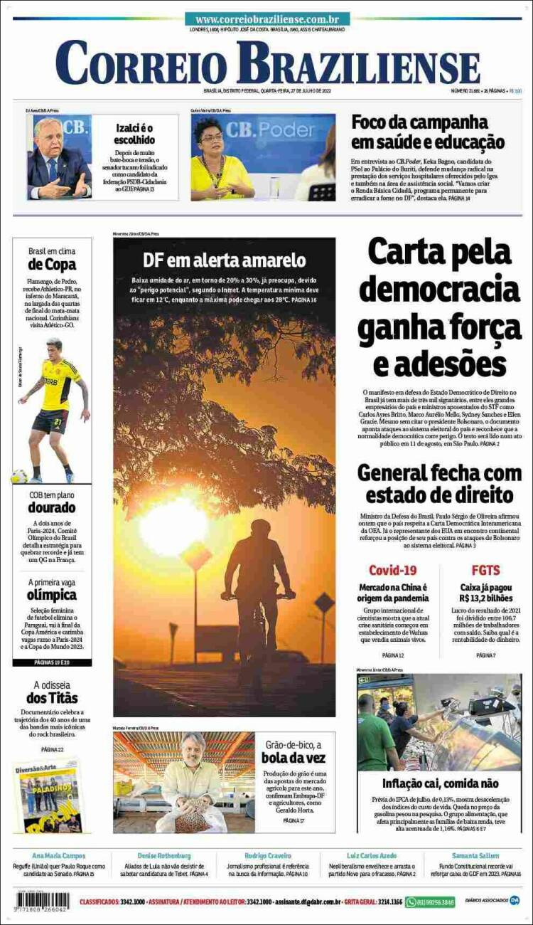 Portada de Correio Braziliense (Brasil)