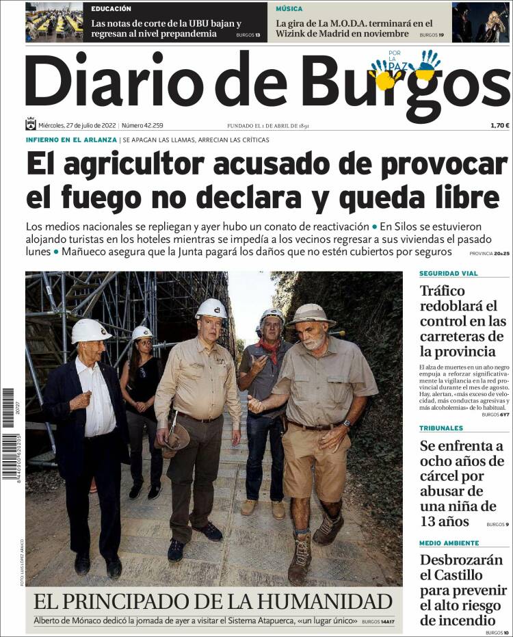 Portada de Diario de Burgos (Espa&ntilde;a)