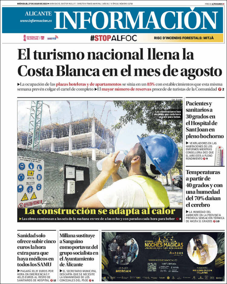 Portada de Diario Información (Espa&ntilde;a)