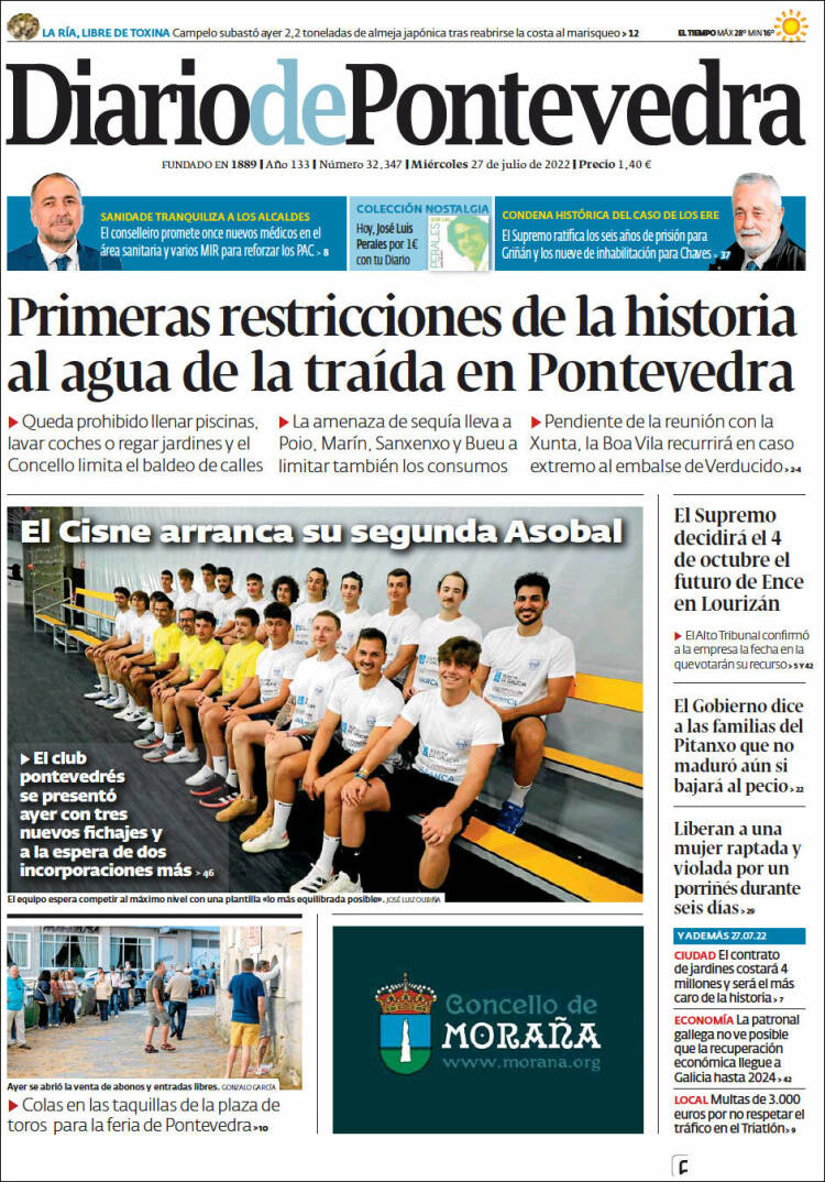 Portada de Diario de Pontevedra (Espa&ntilde;a)