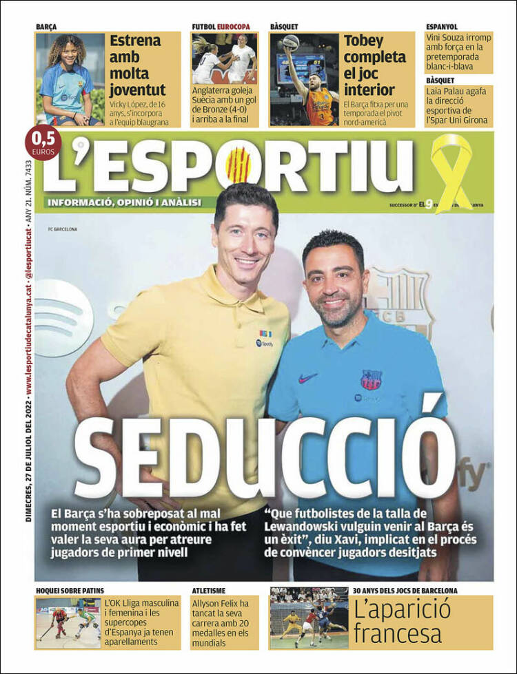 Portada de L'Esportiu (Espa&ntilde;a)