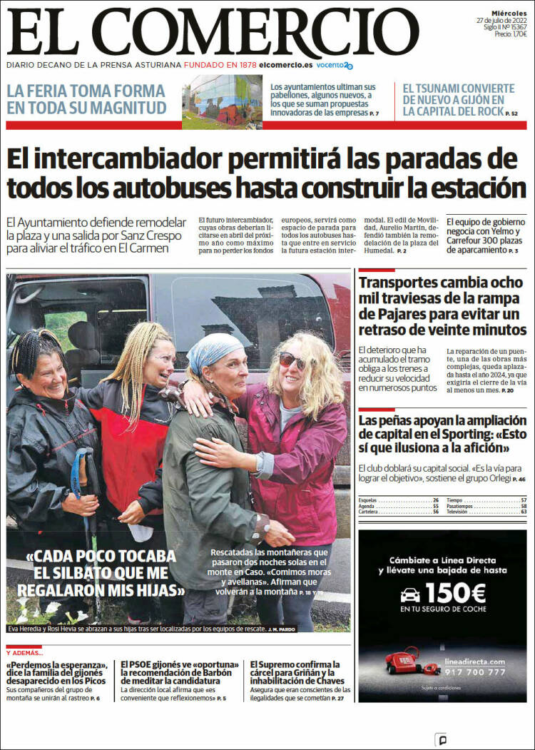 Portada de El Comercio - Gijón (Espa&ntilde;a)