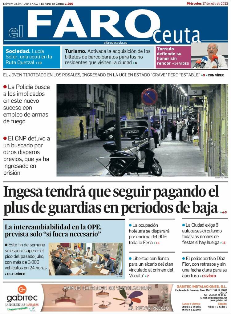 Portada de El Faro de Ceuta (Espa&ntilde;a)