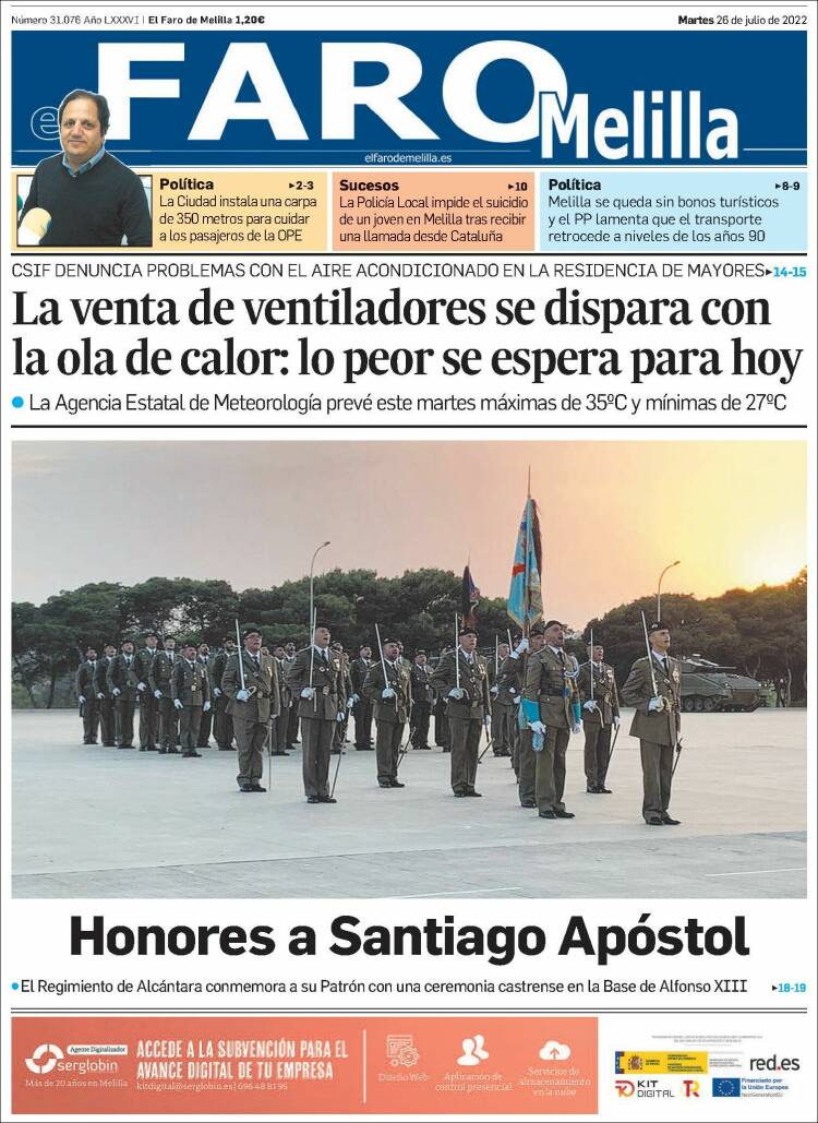 Portada de El Faro de Melilla (Espa&ntilde;a)