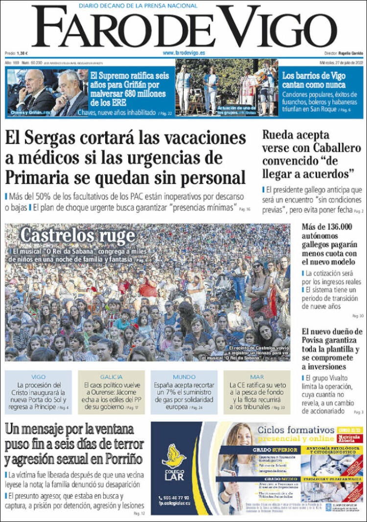 Portada de Faro de Vigo (Espa&ntilde;a)