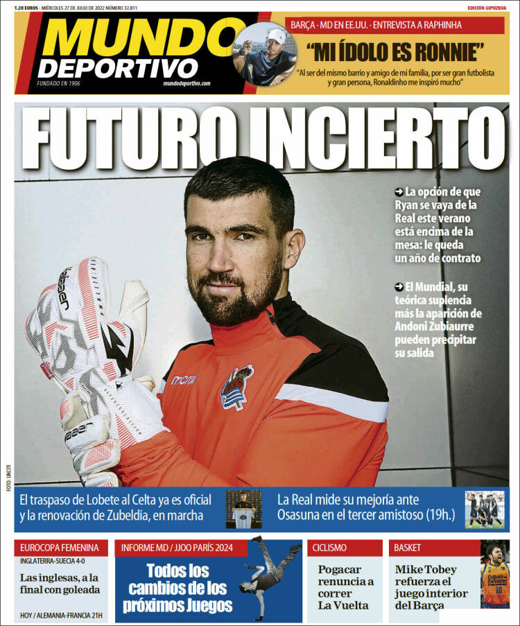 Portada de Mundo Deportivo Gipuzkoa (Espa&ntilde;a)