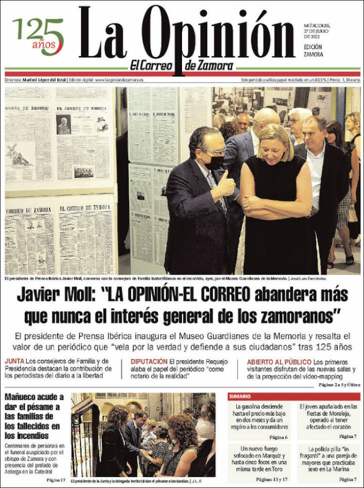 Portada de La Opinión - El Correo de Zamora (Espa&ntilde;a)