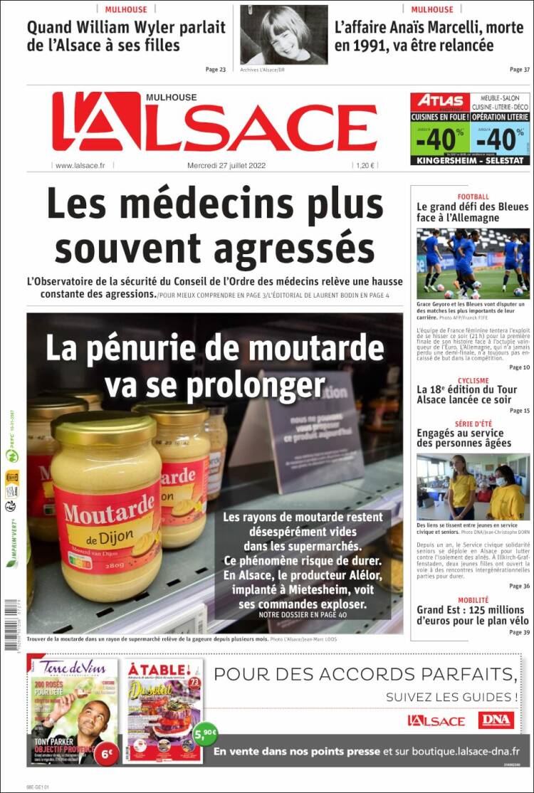 Portada de Journal L'Alsace (France)