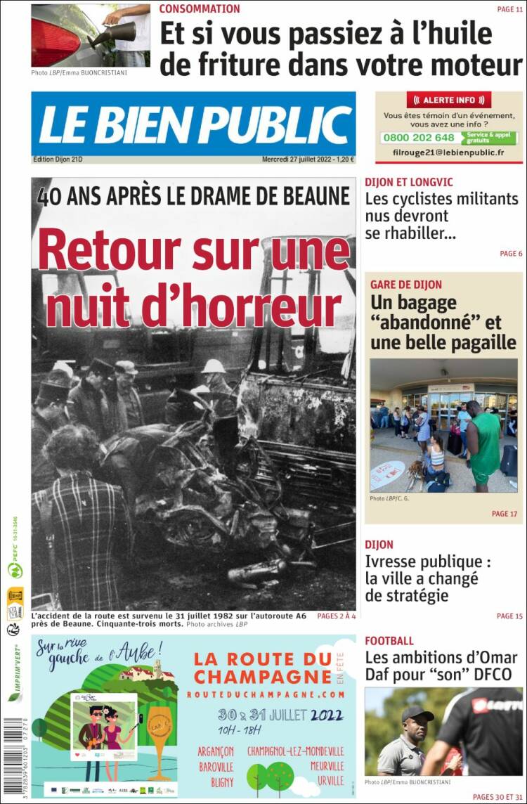 Portada de Le Bien Public (France)