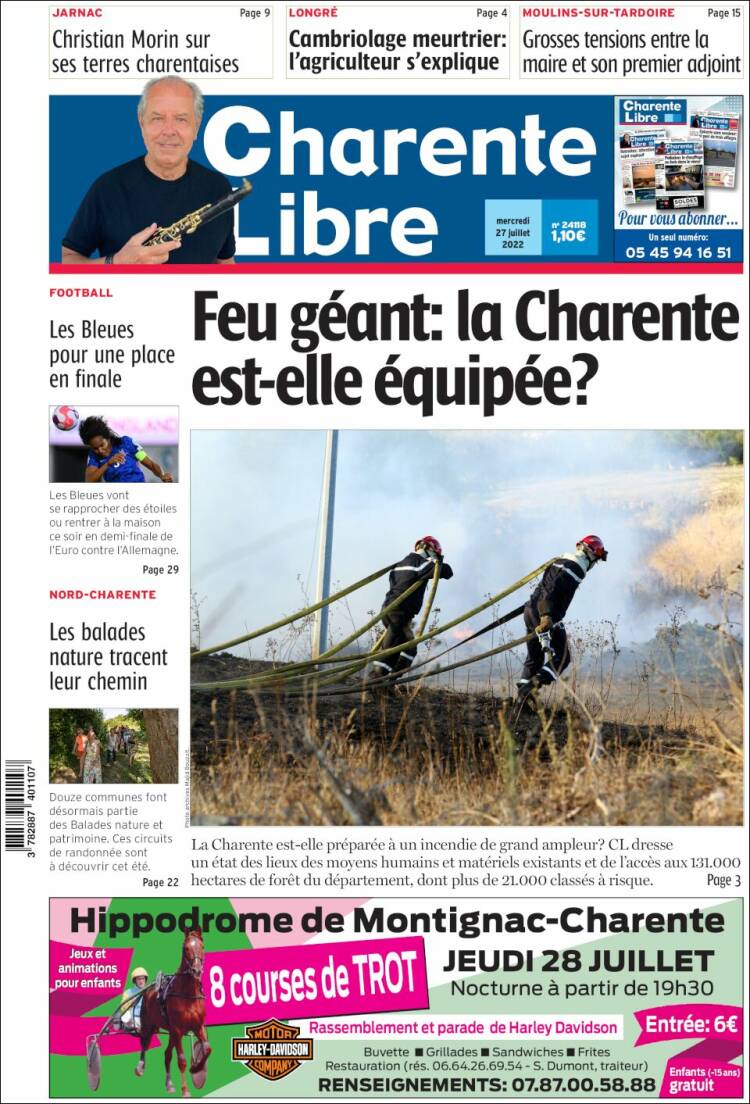 Portada de Charente Libre (France)