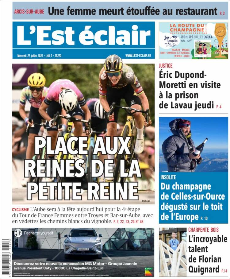 Portada de L'Est Eclair (France)