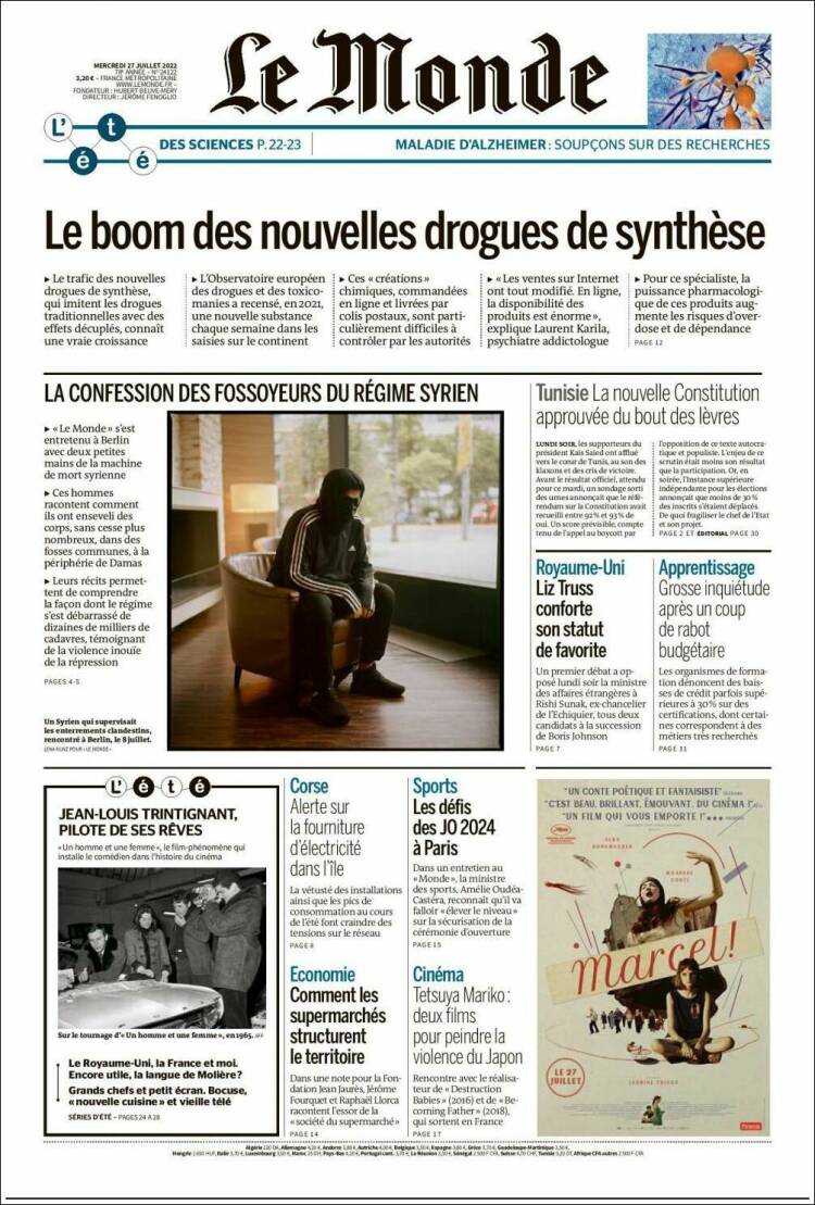 Portada de Le Monde (Francia)