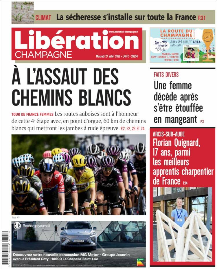 Portada de Libération Champagne (France)