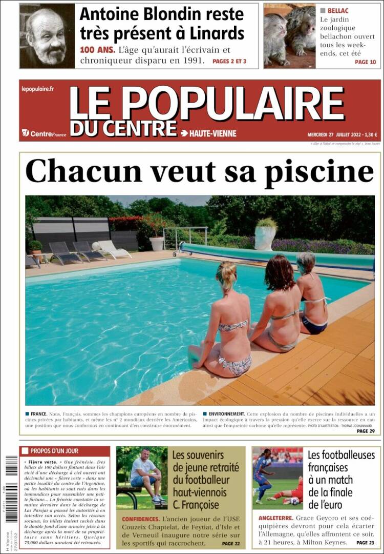 Portada de Le Populaire du Centre (France)