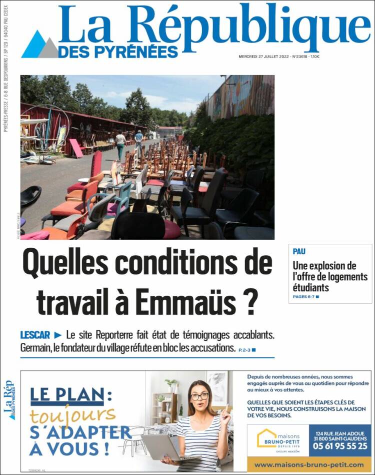 Portada de La République des Pyrénées (France)