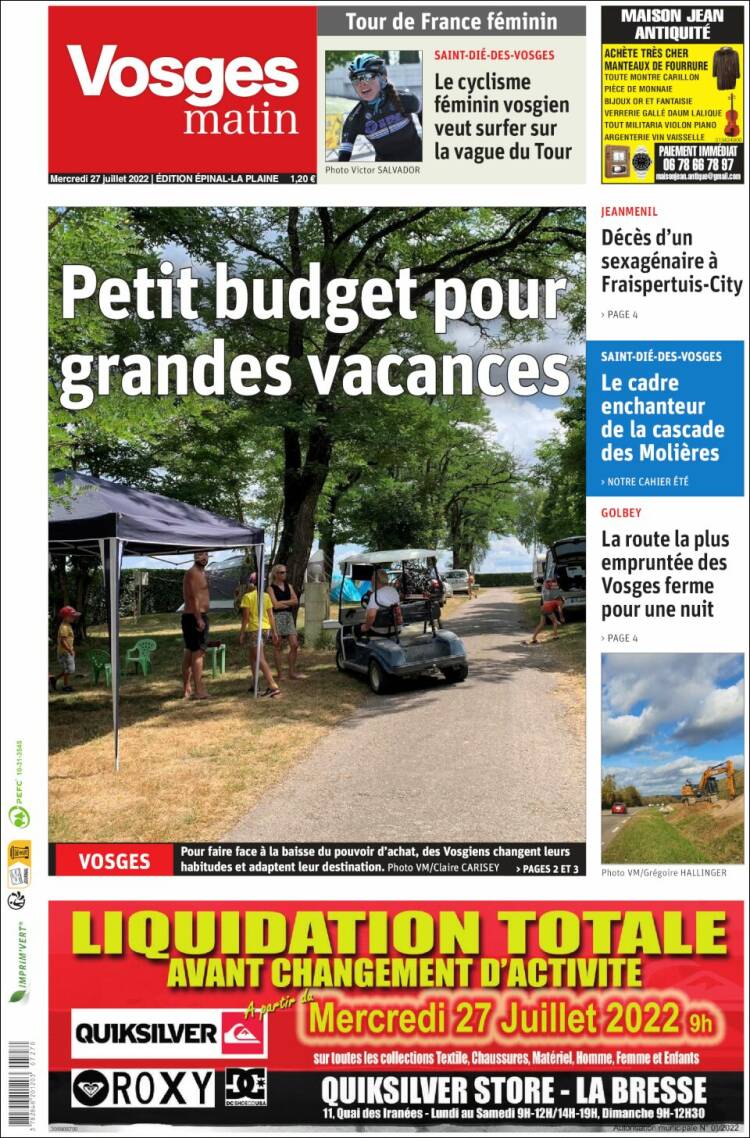 Portada de Vosges Matin (France)
