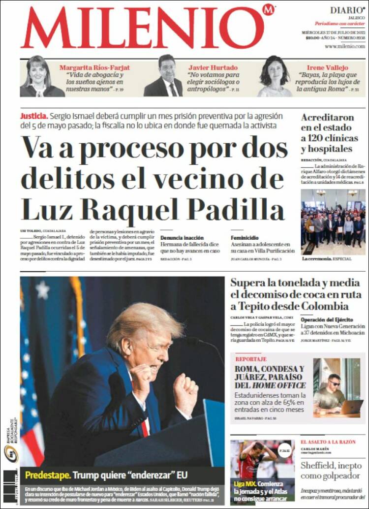 Portada de Milenio - Jalisco (M&eacute;xico)
