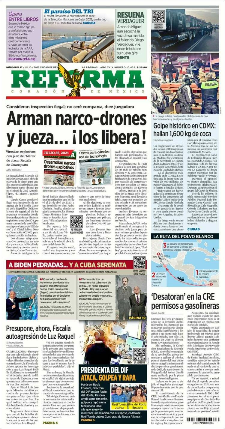 Portada de Reforma (M&eacute;xico)