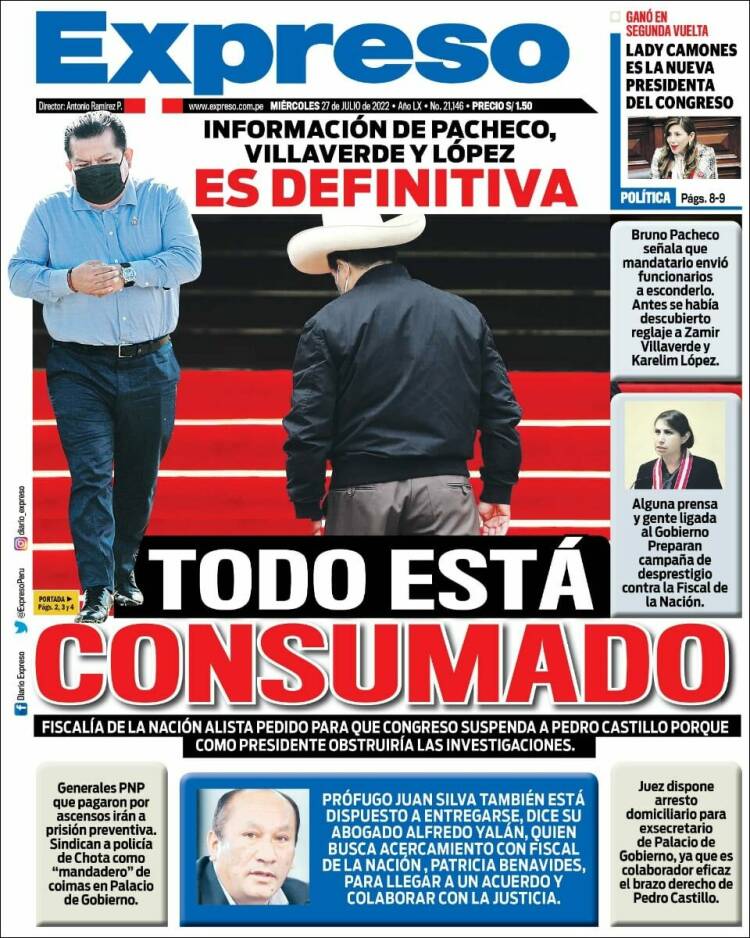 Portada de Expreso (Per&uacute;)