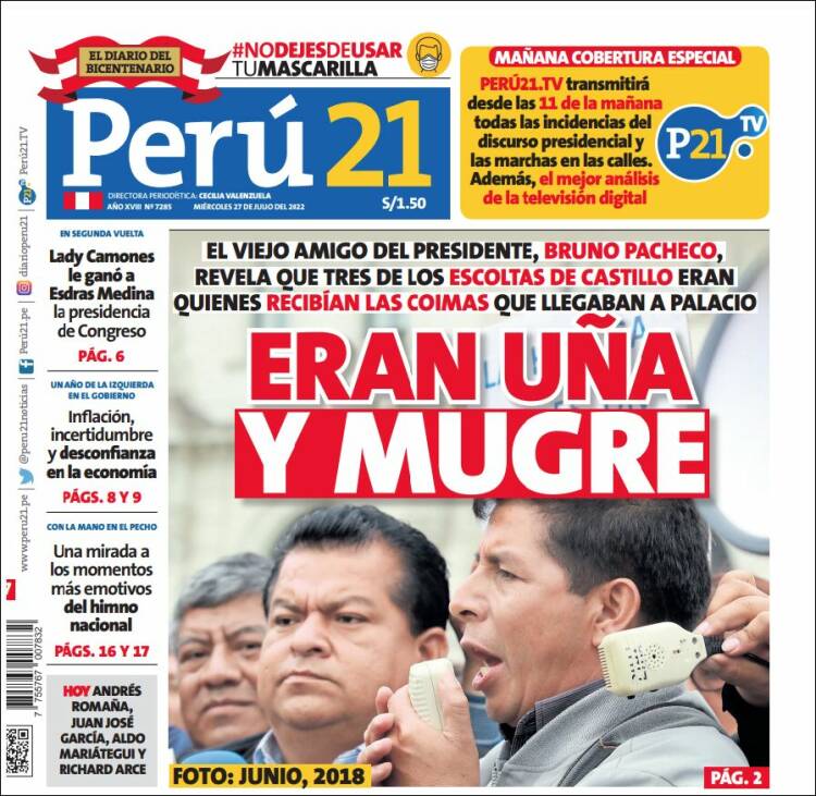 Portada de Perú 21 (Per&uacute;)