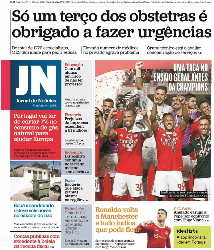 Portada de Jornal de Notícias (Portugal)