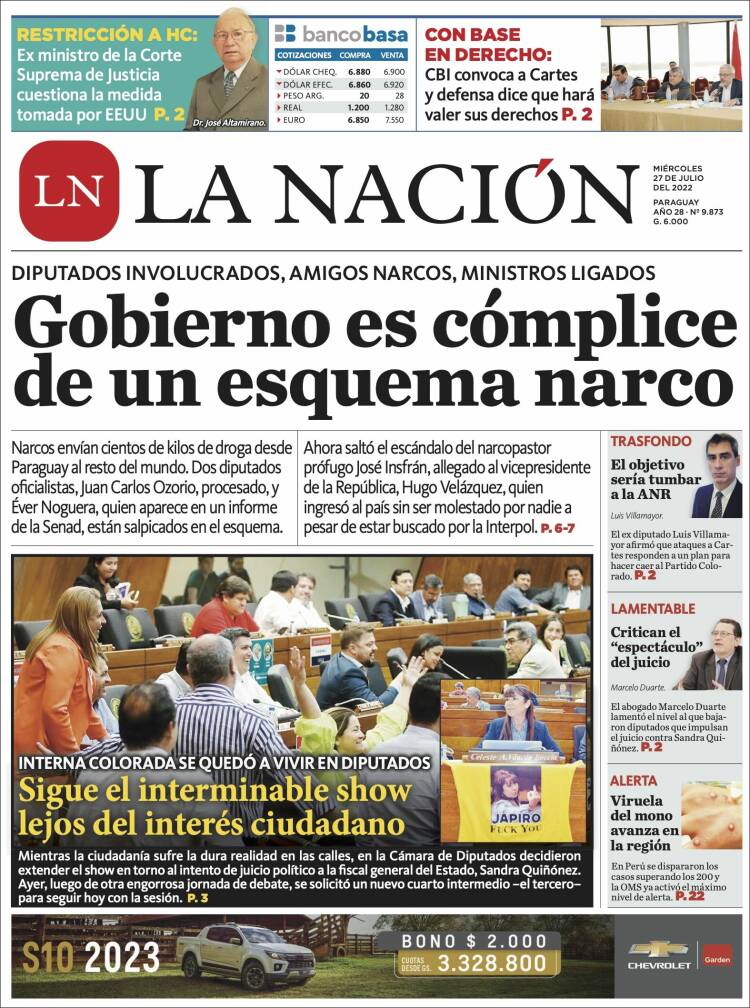 Portada de La Nación (Paraguay)