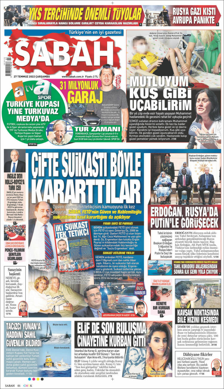 Portada de Sabah (Turqu&iacute;a)