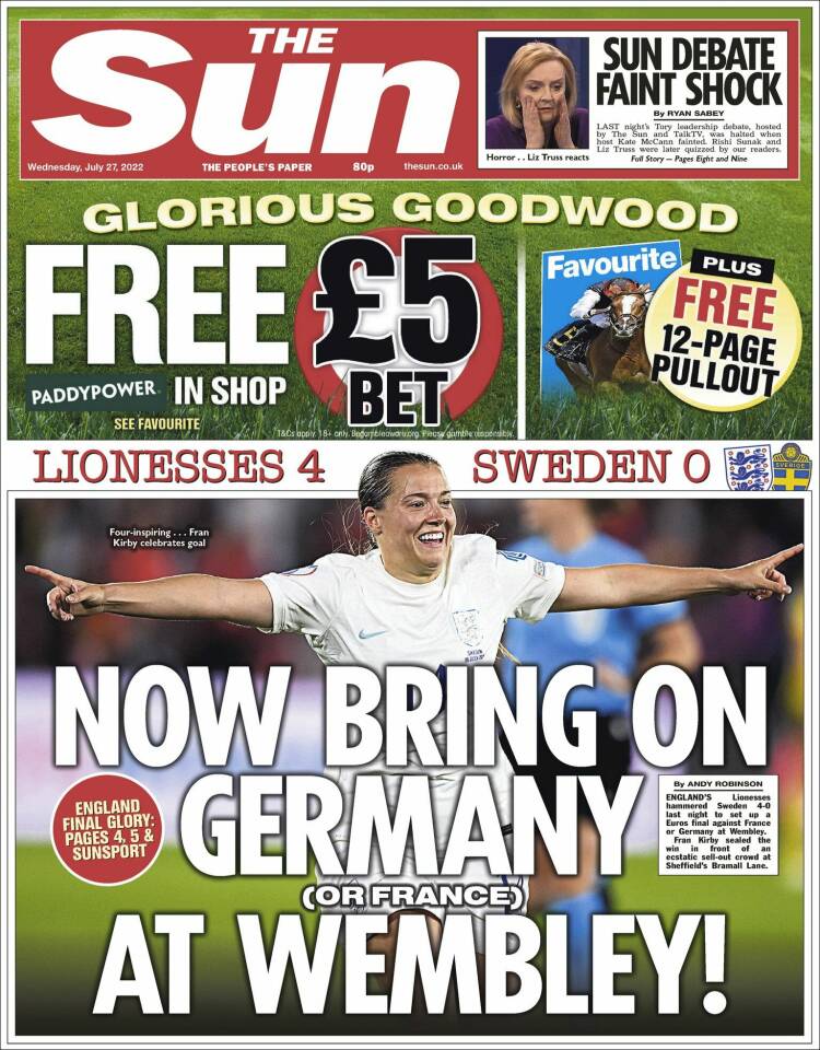 Portada de The Sun (Reino Unido)