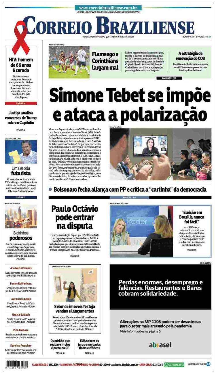 Portada de Correio Braziliense (Brasil)