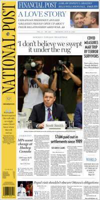 Portada de The National Post (Canadá)