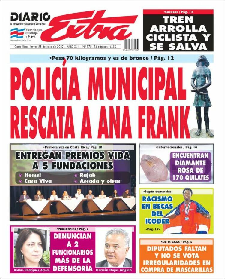 Portada de Diario Extra (Costa Rica)