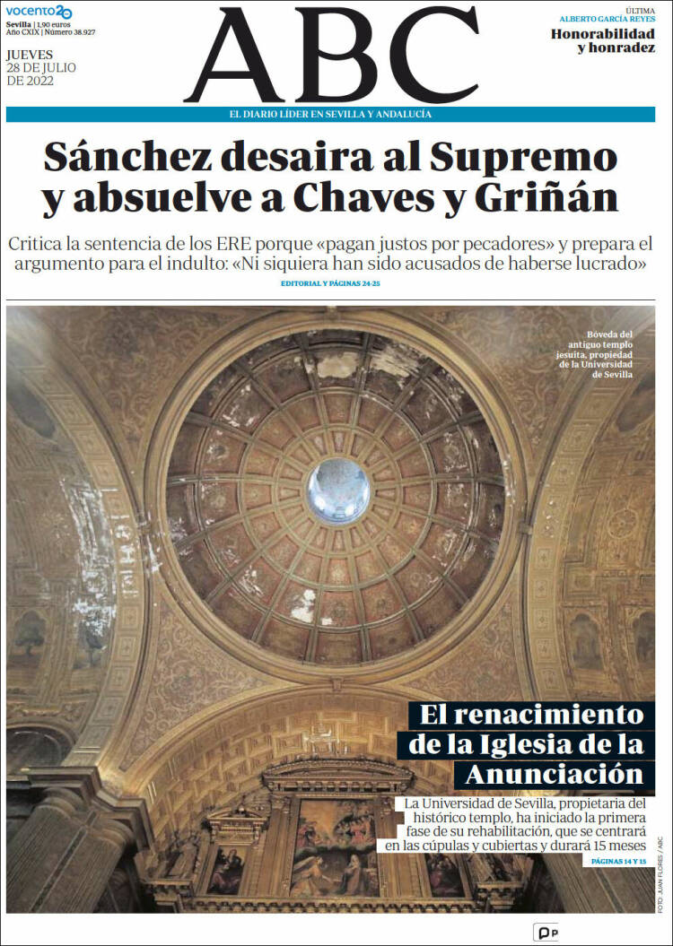 Portada de ABC - Sevilla (España)