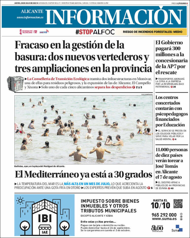 Portada de Diario Información (España)