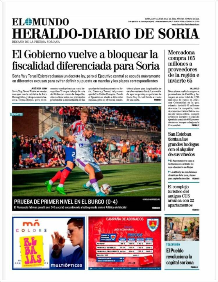 Portada de Diario de Soria (España)