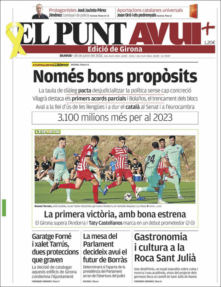 Portada de El Punt Avui - Girona (España)