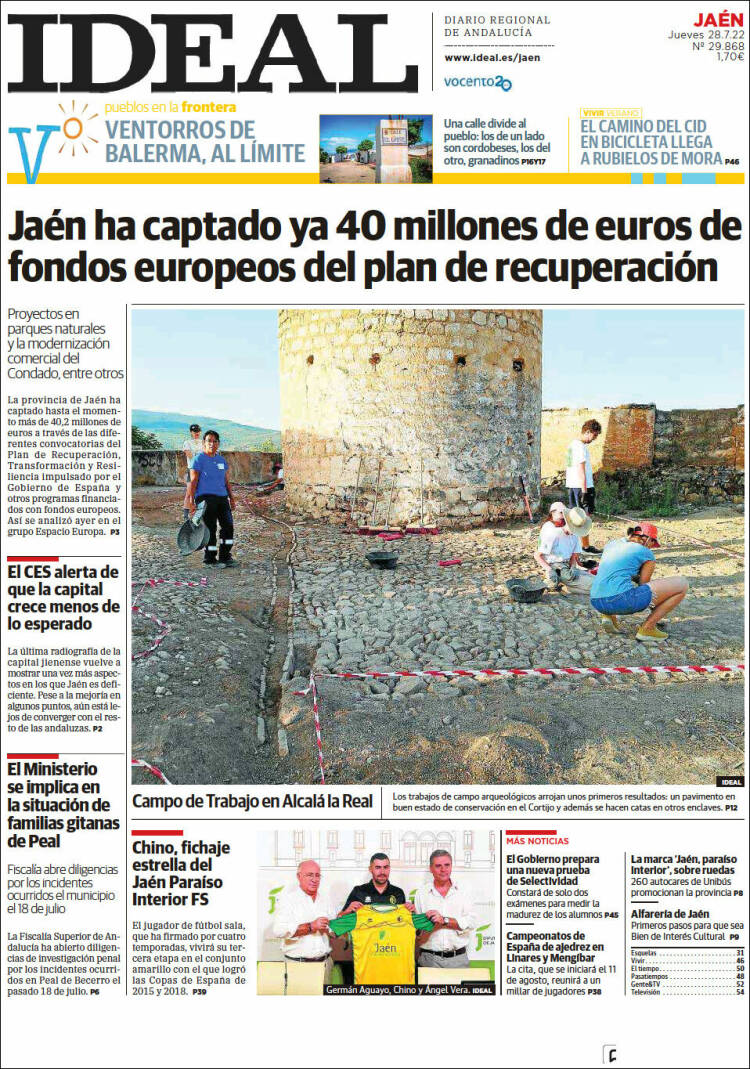 Portada de El Ideal de Jaén (España)