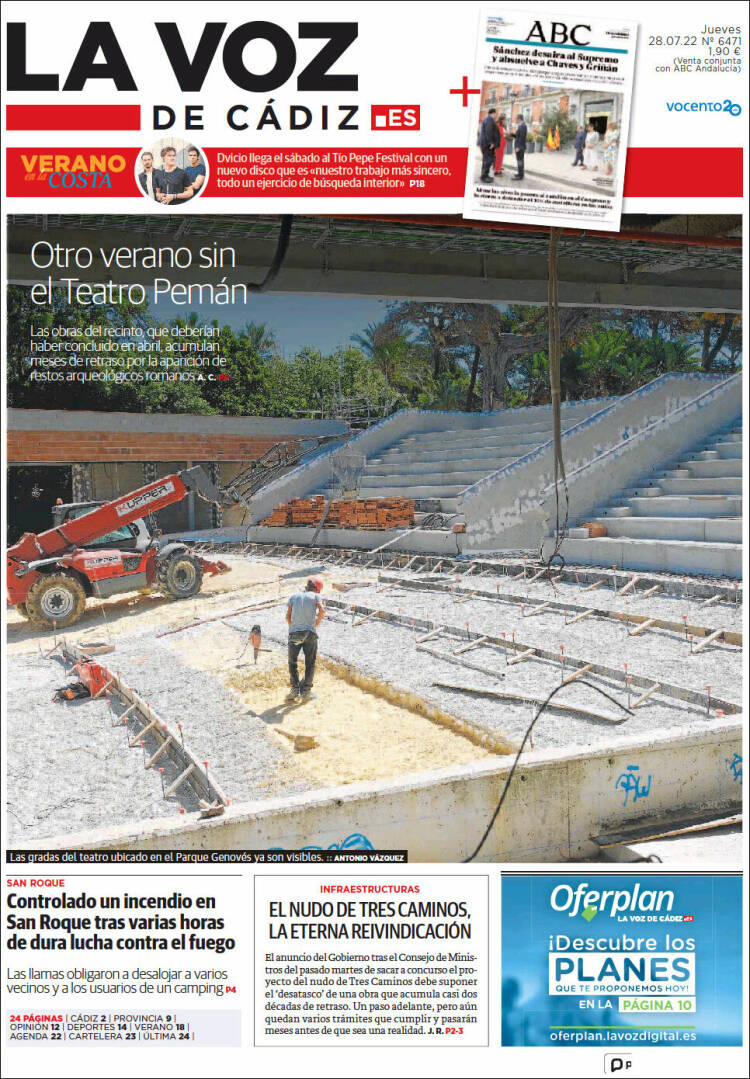Portada de La Voz de Cádiz (España)