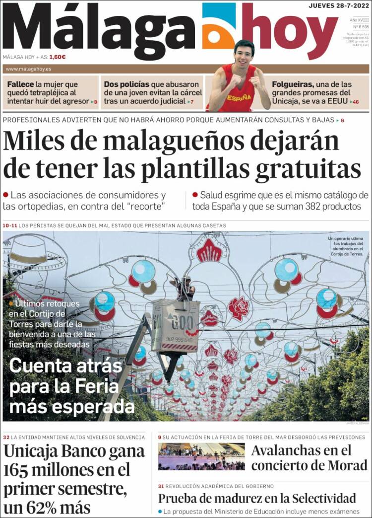 Portada de Málaga Hoy (España)
