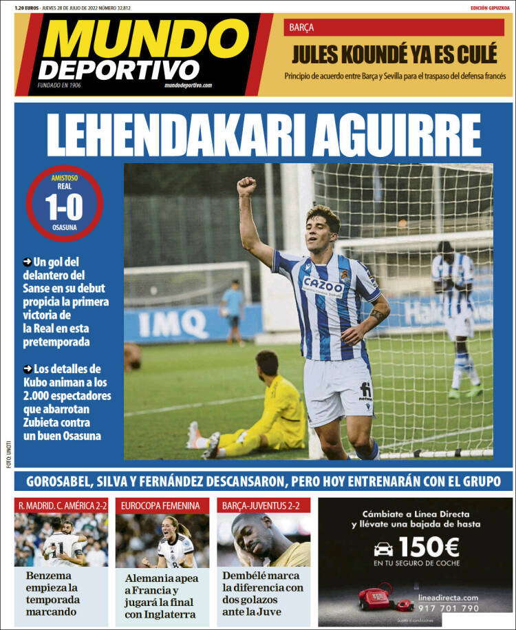 Portada de Mundo Deportivo Gipuzkoa (España)